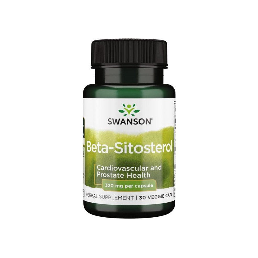 Un flacon de complément alimentaire de Swanson Bêta-Sitostérol - 320 mg 30 gélules végétales.