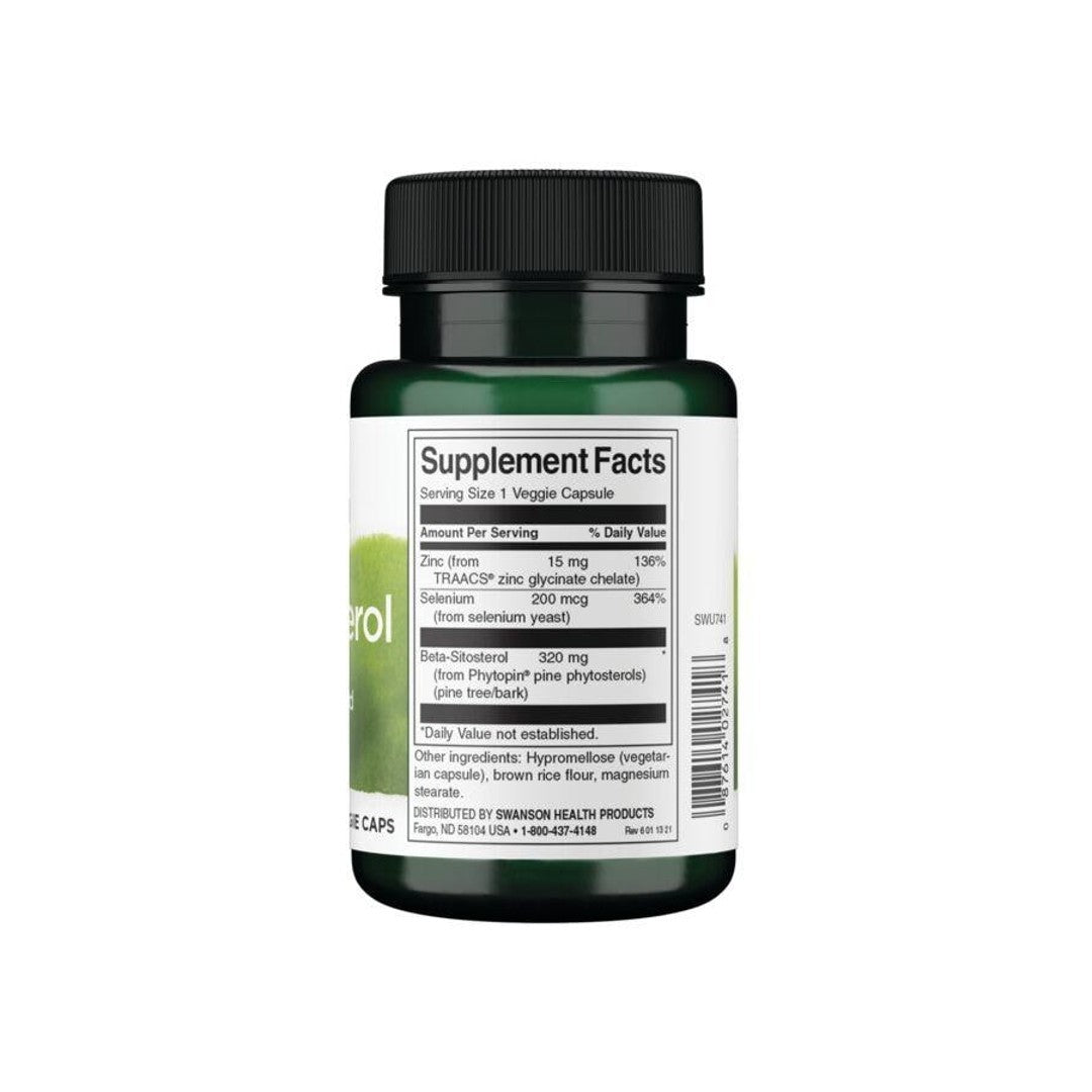 Complément alimentaire de Bêta-Sitostérol - 320 mg 30 gélules végétales avec une étiquette Swanson .
