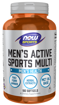 Vignette pour Now Foods men's active sports multi 180 softgels.