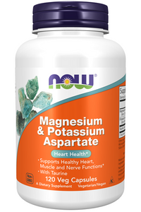 Vignette pour Now Magnesium & Potassium Aspartate 120 Veg Capsules by Now Foods.