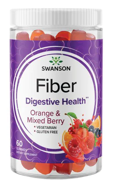 Swanson Fibre 5000 mg 60 gummies Orange & Mixed Berry.
