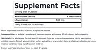 Miniature pour L-Tryptophane - 500 mg 60 gélules - supplement facts 2