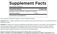 Vignette de l'étiquette de Swanson Albion Vanadium Chelated - 5 mg 60 gélules.